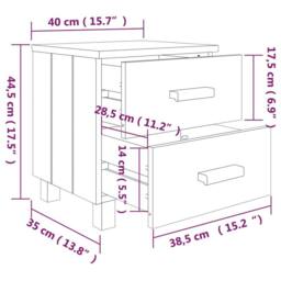 Berkfield Home Decorative Bedside Cabinets HAMAR 2 pcs Light Grey 40x35x44.5cm S - Size: 40x35x44.5 cm - thumbnail 9