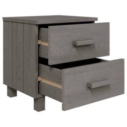 Berkfield Home Decorative Bedside Cabinets HAMAR 2 pcs Light Grey 40x35x44.5cm S - Size: 40x35x44.5 cm - thumbnail 6