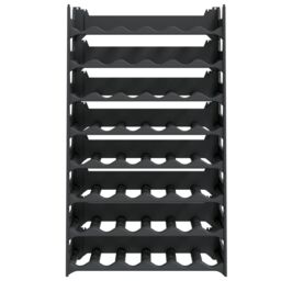 Berkfield Home Wine Rack for 48 Bottles PP Stackable in Black - thumbnail 3