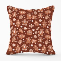Warren Reed - Designer Gingerbread Cookies Outdoor Cushion in Brown - Size: 45 cm x 45 cm - thumbnail 1