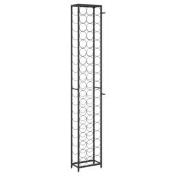 Berkfield Home Wine Rack for 57 Bottles Black 34x18x200 cm Wrought Iron - Size: 34 x 18 x 200 cm - thumbnail 5