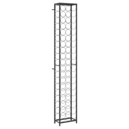 Berkfield Home Wine Rack for 57 Bottles Black 34x18x200 cm Wrought Iron - Size: 34 x 18 x 200 cm - thumbnail 2