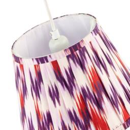 Happy Homewares Purple & Burgundy Pleated Cotton Lamp Shade with Zig Zag Design - Size: 10 inches - thumbnail 3