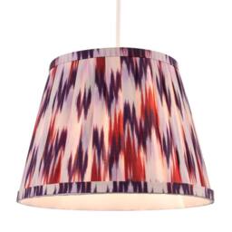 Happy Homewares Purple & Burgundy Pleated Cotton Lamp Shade with Zig Zag Design - Size: 10 inches - thumbnail 2