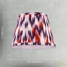 Happy Homewares Purple & Burgundy Pleated Cotton Lamp Shade with Zig Zag Design - Size: 10 inches - thumbnail 7