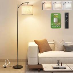 SPETLEK Black LED Floor Lamp for Living Room with Remote