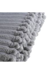 Dyzi Luxurious Faux Fur Winter throw Blanket Double-Sided Soft Cozy in Grey - Size: 180 cm x 200 cm - thumbnail 2