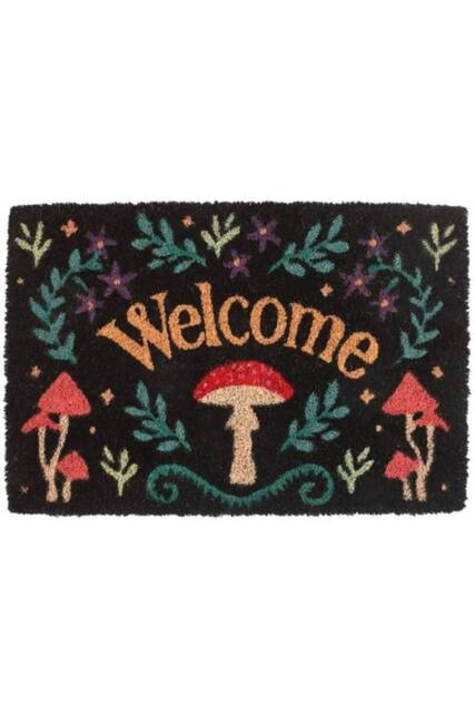 KDMD Black Mushroom Welcome Doormat - Size: 40 cm x 60 cm - image 1