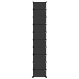Berkfield Home Shoe Rack Black 44x32x174 cm PP - Size: 44 x 32 x 174 cm - thumbnail 4