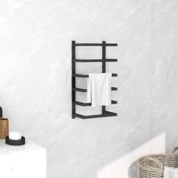 Berkfield Home Towel Rack Black 24x12x48 cm Steel - Size: 24 x 12 x 48 cm