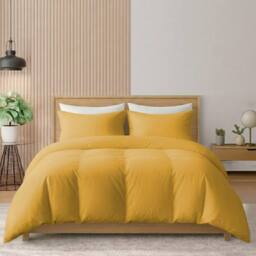 Pamposh 400TC Cotton Sateen Duvet Cover Sets - Smooth & Soft Feel in Mustard - Size: Double