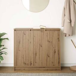 Berkfield Home Sideboard Artisan Oak 85x34x76 cm Engineered Wood in Brown - Size: 85 x 34 x 76 cm - thumbnail 3