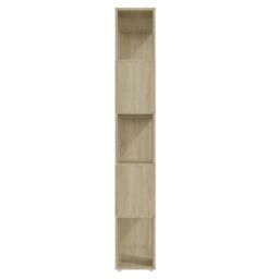 Berkfield Home Book Cabinet Room Divider Sonoma Oak 80x24x155 cm Engineered Wood in Brown - Size: 80 x 24 x 155 cm - thumbnail 4