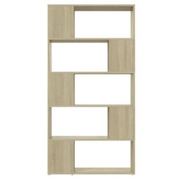 Berkfield Home Book Cabinet Room Divider Sonoma Oak 80x24x155 cm Engineered Wood in Brown - Size: 80 x 24 x 155 cm - thumbnail 3
