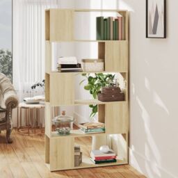 Berkfield Home Book Cabinet Room Divider Sonoma Oak 80x24x155 cm Engineered Wood in Brown - Size: 80 x 24 x 155 cm - thumbnail 1