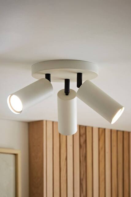 ValueLights Taylor Matte 3 Way Adjustable Tube Spotlight Ceiling Light in Cream - image 1