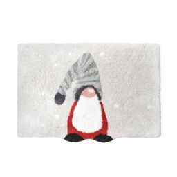 Allure Bath Fashions Gonk Christmas Bath Mat - Non-Slip, Supersoft Festive Rug in Grey - thumbnail 1
