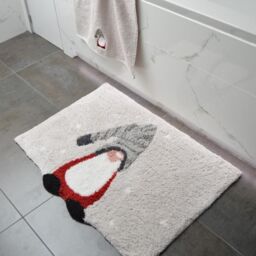 Allure Bath Fashions Gonk Christmas Bath Mat - Non-Slip, Supersoft Festive Rug in Grey - thumbnail 2