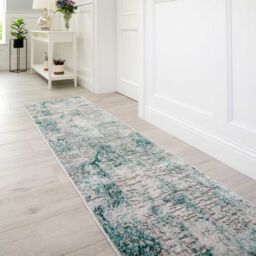Kukoon Aqua Green Beige Contemporary Abstract Soft Pile Living Room Area Rug - Size: 80 cm x 150 cm - thumbnail 6