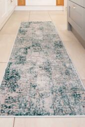 Kukoon Aqua Green Beige Contemporary Abstract Soft Pile Living Room Area Rug - Size: 80 cm x 150 cm - thumbnail 3