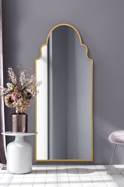 "MirrorOutlet Gold Framed Arched Leaner/Wall Mirror 79"" X 33"" (200CM X 85CM) - Size: 1 Pack" - image 1