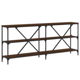 Berkfield Home Decorative Console Table Brown Oak 180x30x75 cm Engineered Wood a - Size: 180 x 30 x 75 cm - thumbnail 6