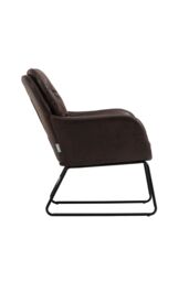 Living and Home Contemporary Metal Legs Tufted Leisure Armchair in Brown - thumbnail 3