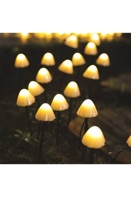 KDMD 10 Solar LED Warm white Mushroom String Lights 3.8m - image 1