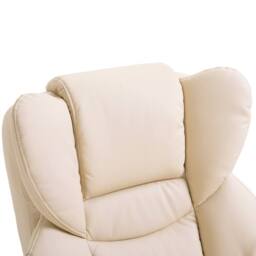 STILVORA Recliner Chair with Footstool in Cream PU Leather - thumbnail 9