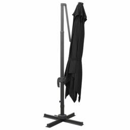 Berkfield Home Cantilever Umbrella with Pole & LED Lights Black 300 cm - thumbnail 3