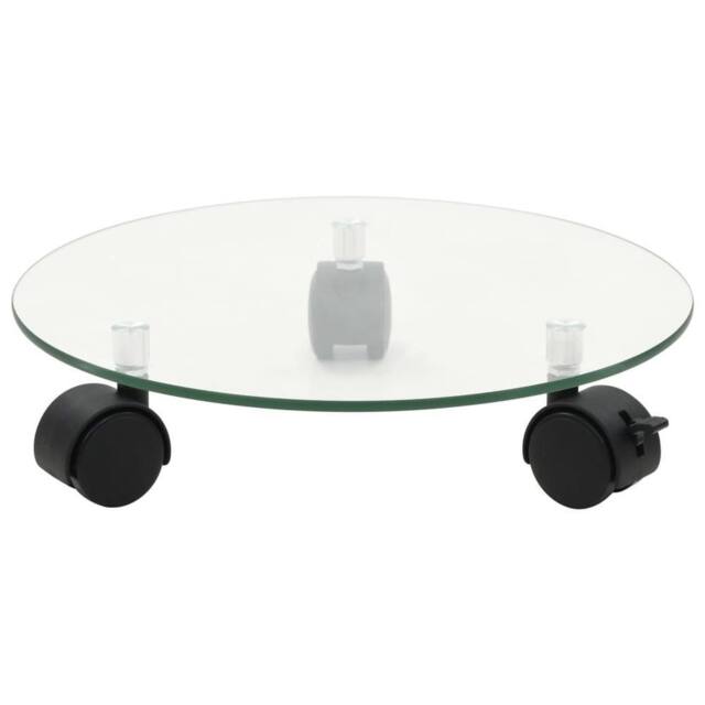 Berkfield Home Plant Rollers 2 pcs Tempered Glass 28 cm Round - image 1