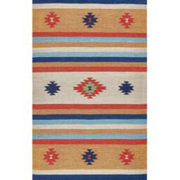 Wyld and Coco Kilim Area Rug Multicolour Cotton Handwoven Reversible Flat Weave - Size: 80 cm x 150 cm - thumbnail 2