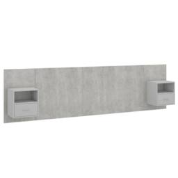 Berkfield Home Classic Bed Headboard with Cabinets Concrete Grey Engineered Wood - thumbnail 3
