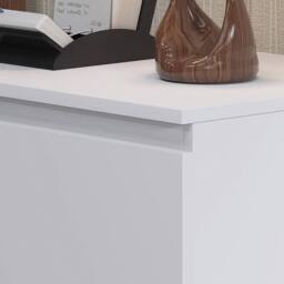 FLAVORA Handleless Matt White Bedside 3 Drawer Scandinavian Bedroom Furniture - Size: 100 cm x 15 cm - thumbnail 3