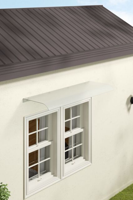 H&O Direct Frosted Window Door Awning Canopy Shelter in Clear - Size: XL - image 1