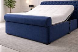 PARADISE BEDS LTD Electric Adjustable Bed All Sizes + Mattress & Matching Headboard in Beige - Size: Double - thumbnail 3