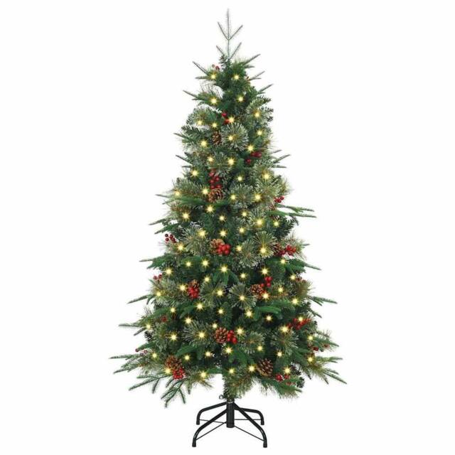 Berkfield Home Elegant Artificial Hinged Christmas Tree Green 120 cm PE & PVC - image 1