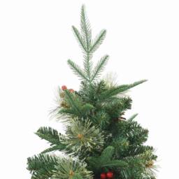 Berkfield Home Elegant Artificial Hinged Christmas Tree Green 120 cm PE & PVC - thumbnail 6