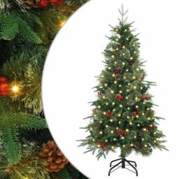 Berkfield Home Elegant Artificial Hinged Christmas Tree Green 120 cm PE & PVC - thumbnail 3