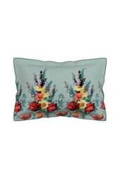 V & A 'Botanical Harmony' Cotton Duvet Cover Set in Teal - Size: Single - thumbnail 4