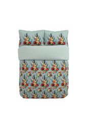 V & A 'Botanical Harmony' Cotton Duvet Cover Set in Teal - Size: Single - thumbnail 3