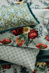V & A 'Botanical Harmony' Cotton Duvet Cover Set in Teal - Size: Single - thumbnail 6