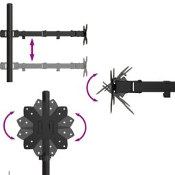 Berkfield Home Monitor Mount Black Steel VESA 75/100 mm - thumbnail 9