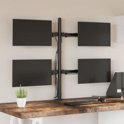 Berkfield Home Monitor Mount Black Steel VESA 75/100 mm - thumbnail 1