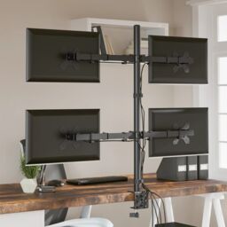 Berkfield Home Monitor Mount Black Steel VESA 75/100 mm - thumbnail 4