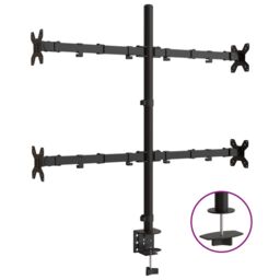 Berkfield Home Monitor Mount Black Steel VESA 75/100 mm - thumbnail 2
