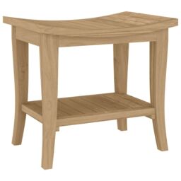 Berkfield Home Bathroom Side Table 50x35x45 cm Solid Wood Teak in Brown - Size: 50 x 35 x 45 cm - thumbnail 2