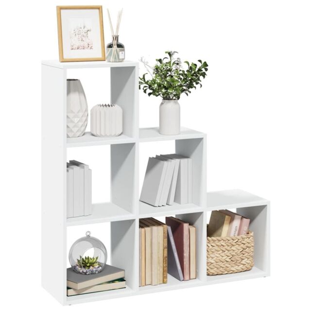 Berkfield Home Room Divider Bookcase¬†3-Tier¬†White 99x29x99 cm Engineered Wood in White - Size: 99 x 29 x 99 cm - image 1
