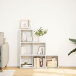 Berkfield Home Room Divider Bookcase¬†3-Tier¬†White 99x29x99 cm Engineered Wood in White - Size: 99 x 29 x 99 cm - thumbnail 3