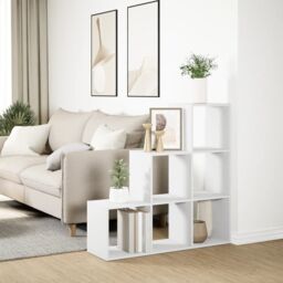 Berkfield Home Room Divider Bookcase¬†3-Tier¬†White 99x29x99 cm Engineered Wood in White - Size: 99 x 29 x 99 cm - thumbnail 4